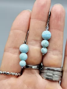 Náušnice - Larimar hrozen č.1