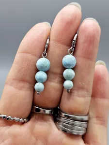Náušnice - Larimar hrozen č.1