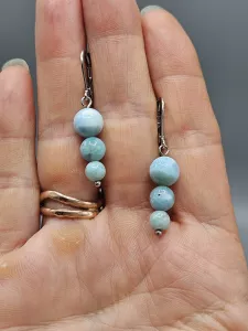 Náušnice - Larimar hrozen č.2