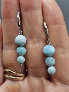 Náušnice - Larimar hrozen č.2