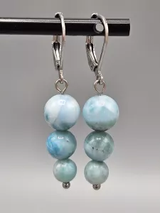 Náušnice - Larimar hrozen č.2