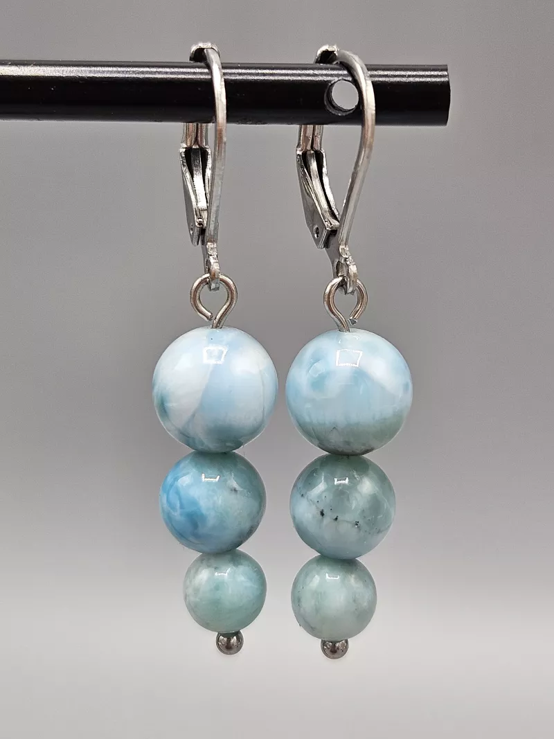 Náušnice - Larimar hrozen č.2