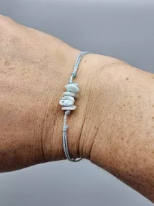 Provázkový náramek Larimar sekaný v modré (17 - 26 cm)