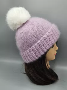 Ručně pletená čepice světle fialová dámská velikost (56 - 60 cm) Ručně pletená čepice světle fialová dámská velikost (56 - 60 cm)