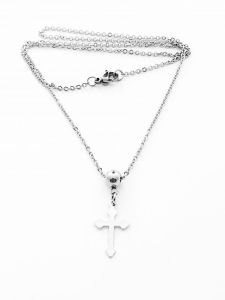 Ocelový náhrdelník - Kříž č.1