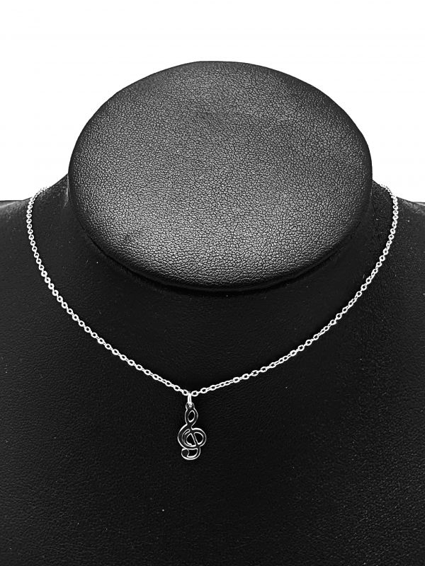 Ocelový náhrdelník - Houslový klíč č.1